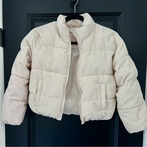 Cream Girl’s Cropped Puffer Jacket